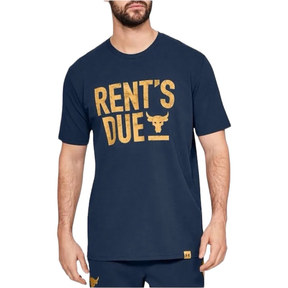 Under Armour The Rock collaboration loose fit t-shirt medium navy blue.